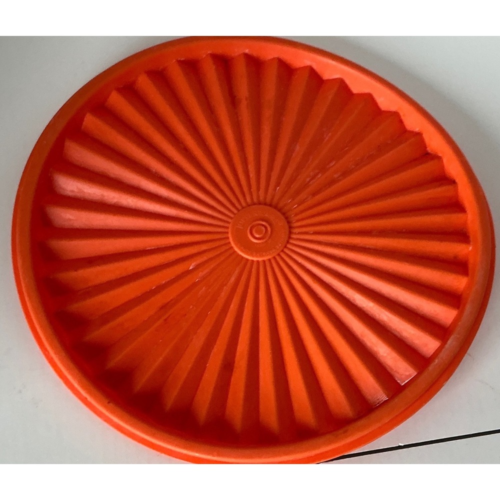 Tupperware Vintage Servalier Lid 1205 Orange Sunburst Replacement 6.75in 1205-10